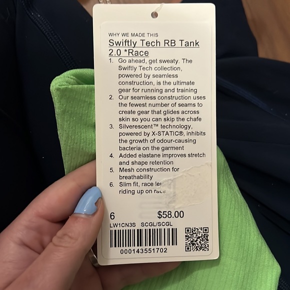 NWT lululemon swiftly tech RB tank 2.0* race size 4,6,8 scream green light - Picture 5 of 5